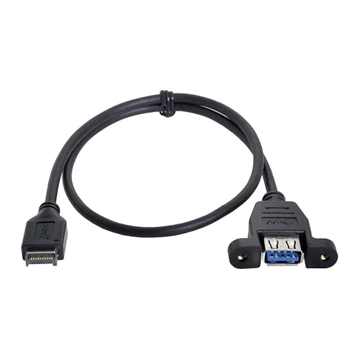 Type-E Male to Type-A Female Panel Mount