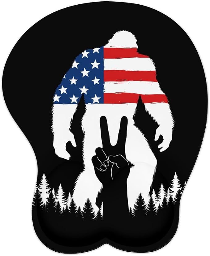 America Flag Bigfoot Peace Sign 0