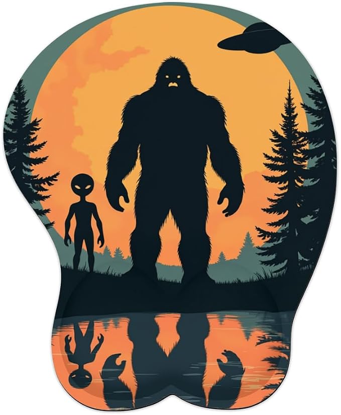 Alien and Bigfoot Forest Sunset 0