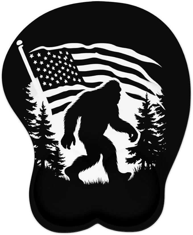 Bigfoot with America Flag Forest Sasquatch 1 0