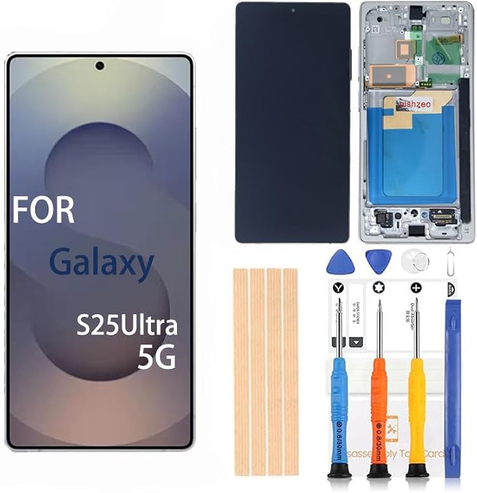 S25Ultra Screen With Titanium White Silver Frame