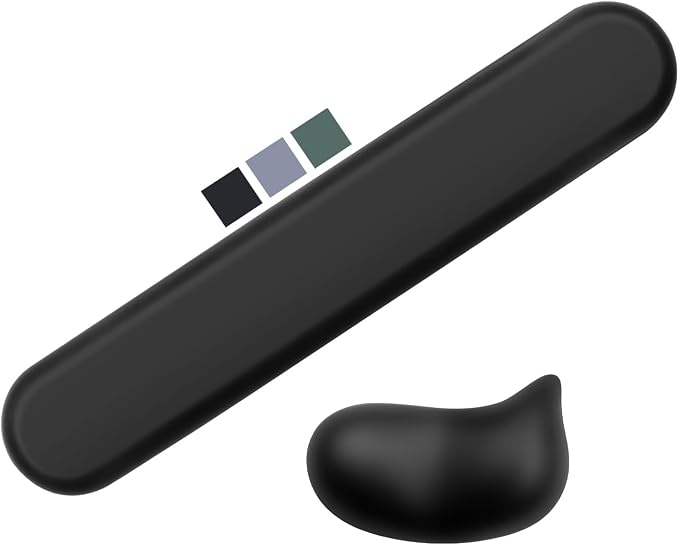 Set of 2 (Keyboard Rest + Mouse Rest) Black