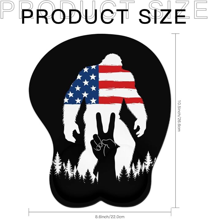 America Flag Bigfoot Peace Sign 0