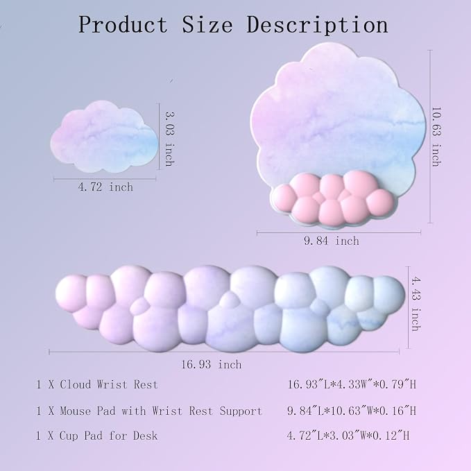 3pcs Silk Blue Pink