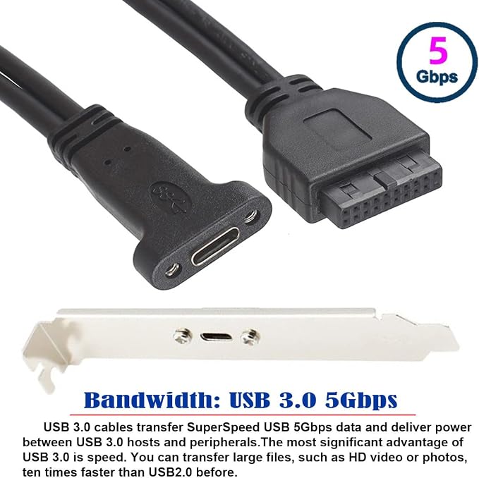 Type-C Female to USB3.0-19P Header