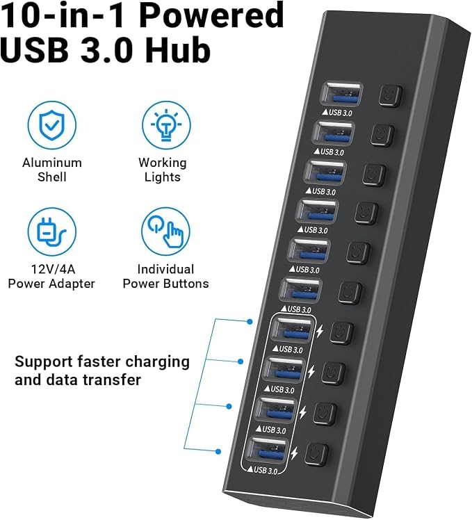 10 Port USB 3.0 Hub