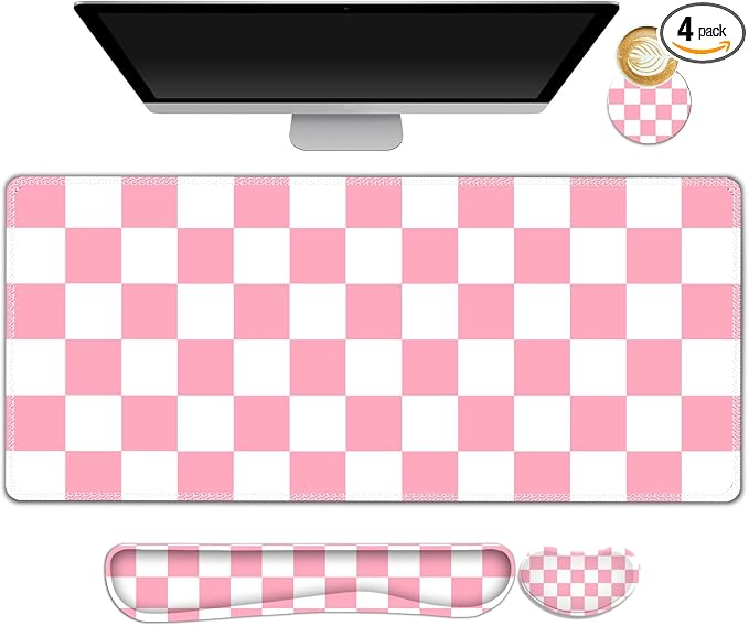 Pastel Pink White Checker