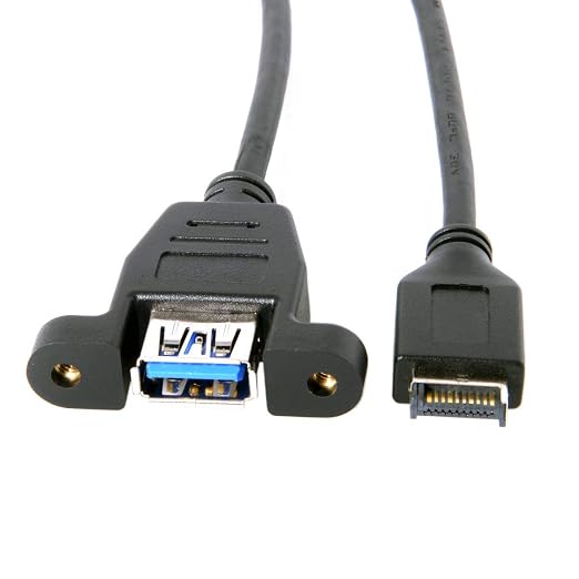 Type-E Male to Type-A Female Panel Mount