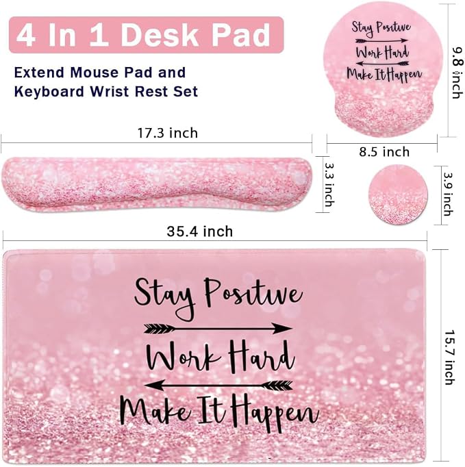 4 Pcs Pink Stay Positive