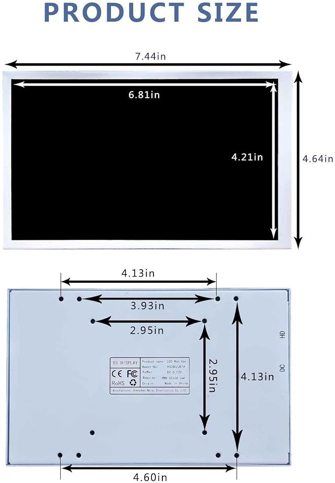 8'' LCD White