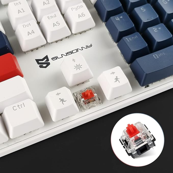 Red Switch Blue & White & Red Combo Color