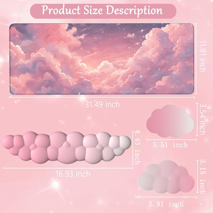 4pcs Pink Cloud