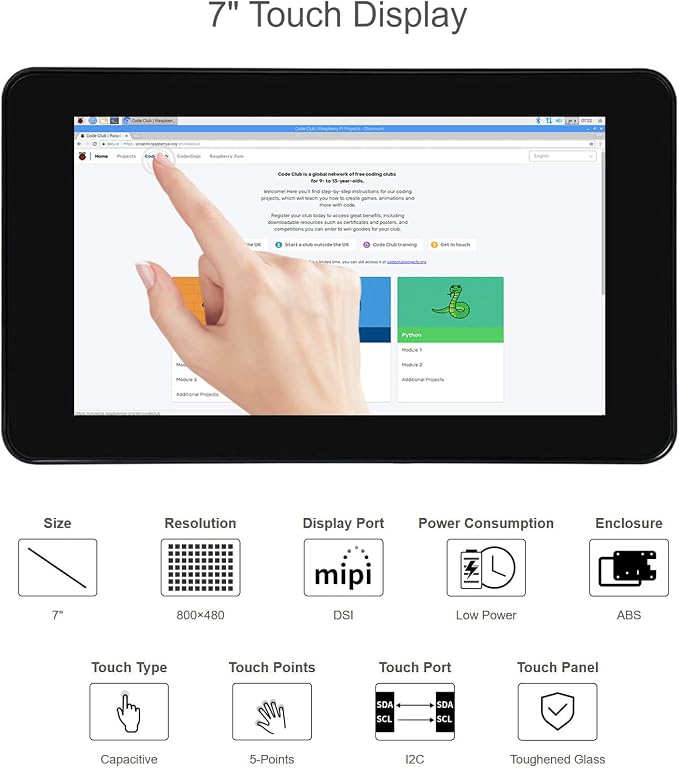7 inch DSI LCD (with case)