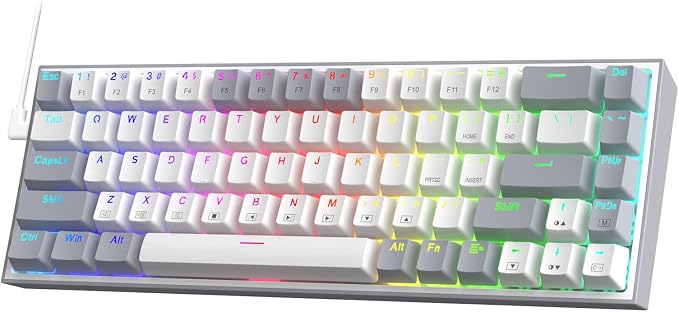 White & Grey 65% Wired