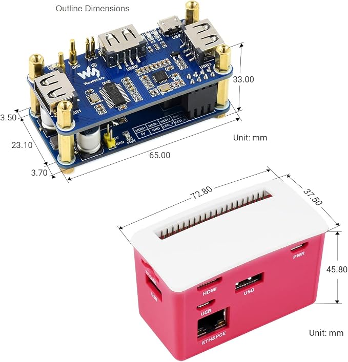 PoE ETH USB HUB B with BOX