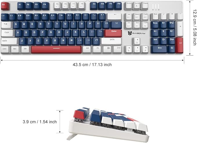Red Switch Blue/White/Red Combo Color