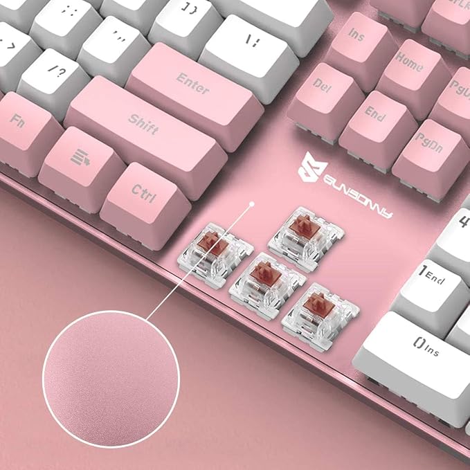 Brown Switch Pink & White Color