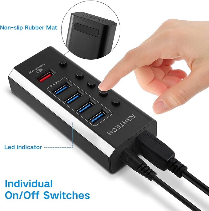 5-Port USB Hub Black