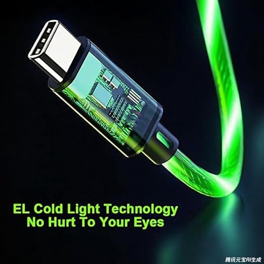 USB A TO C Lighted Up Green