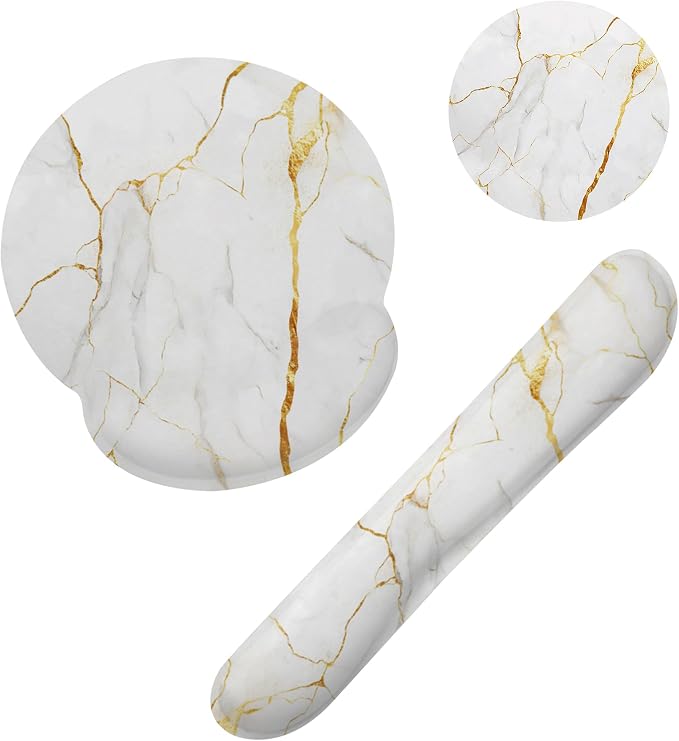 White Gold Flowing Marble