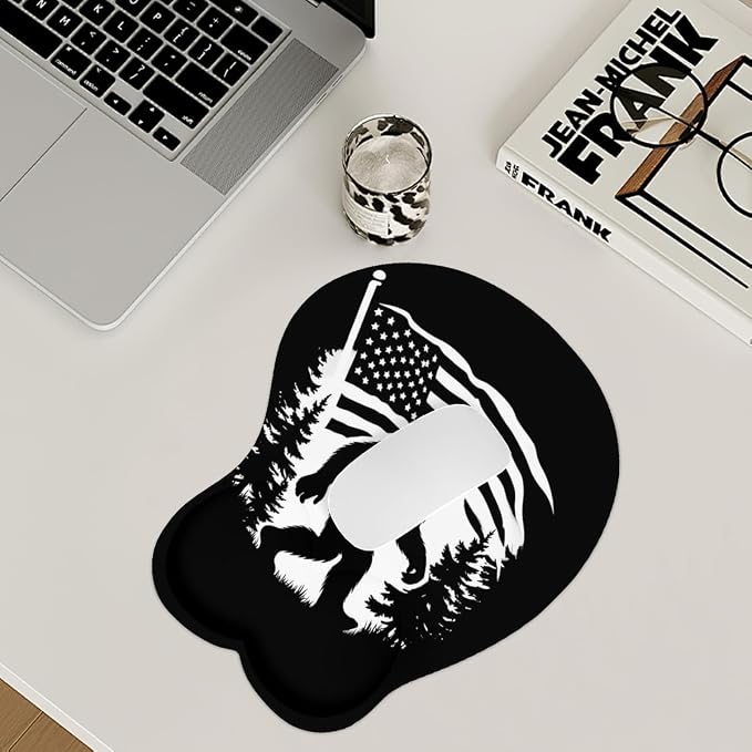 Bigfoot with America Flag Forest Sasquatch 1 0