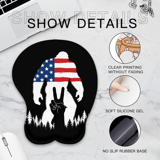 America Flag Bigfoot Peace Sign 0