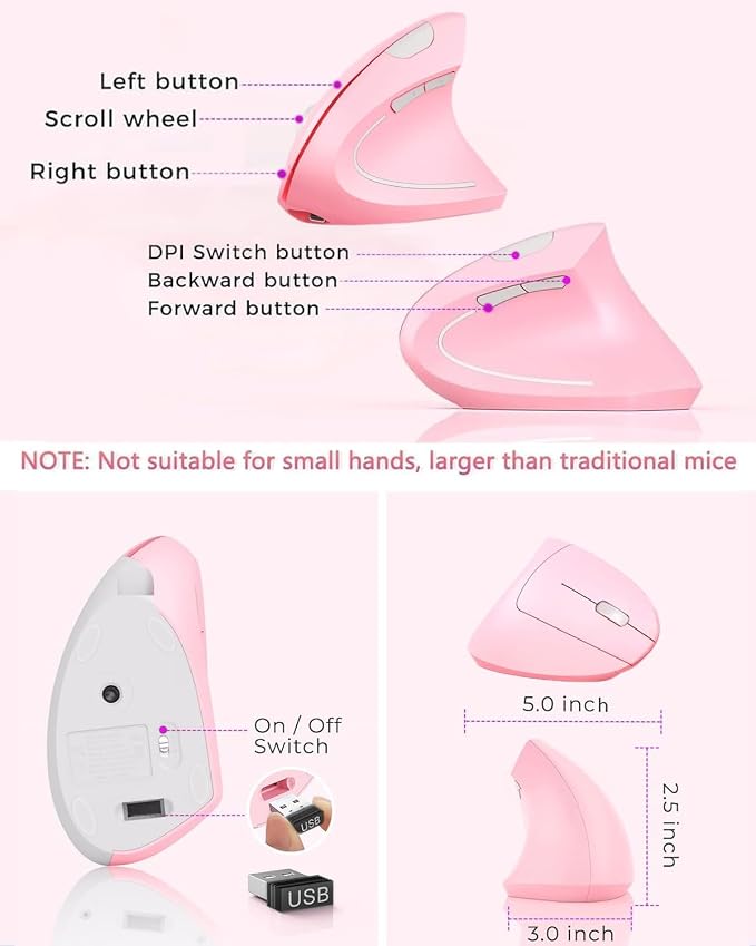 Pink - Right hand - rechargeable
