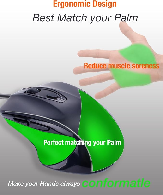 USB Type A Wired Mouse-Black