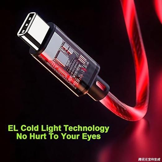 USB C TO C Lighted Up Red