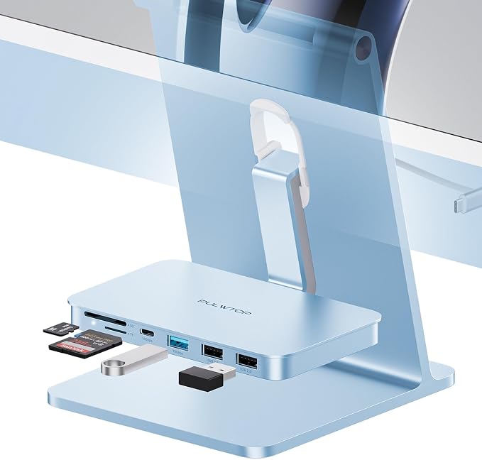 6-in-1 Blue USB C Hub for iMac