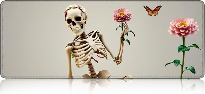 Skeleton Flowers Colorful Butterfly