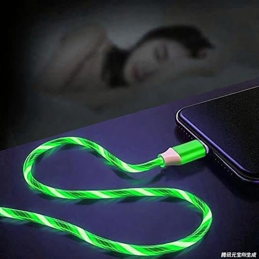 USB A TO C Lighted Up Green