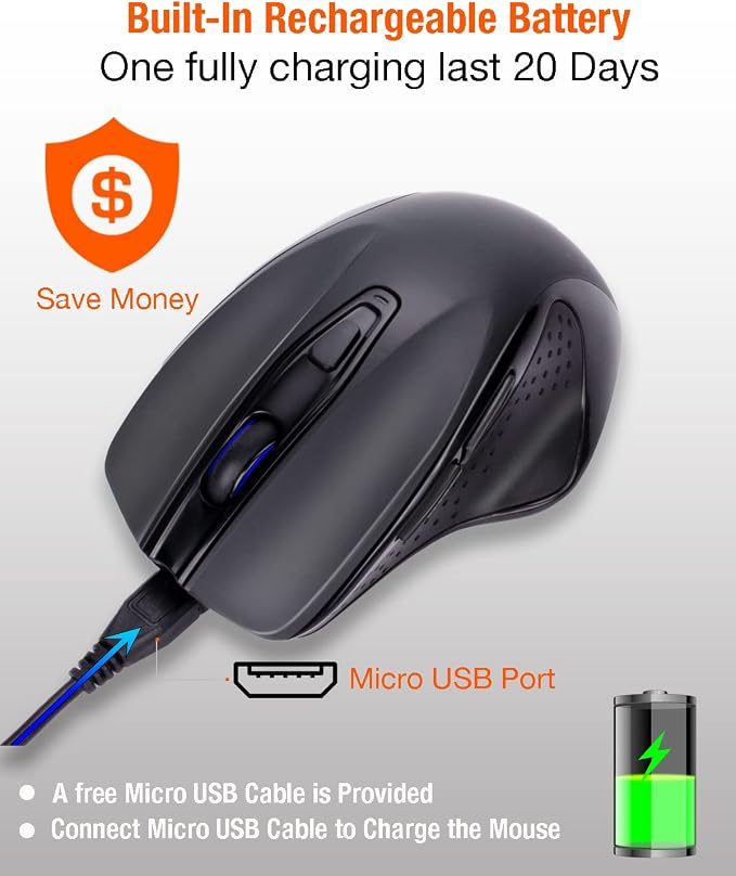 2.4G Rechargeable Mouse-Black