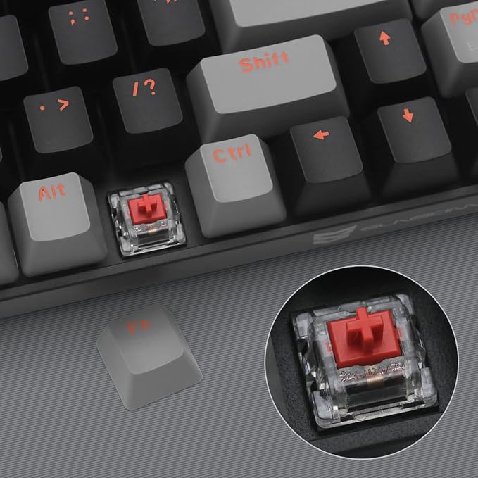 Red Switch with Black & Grey Combo Color