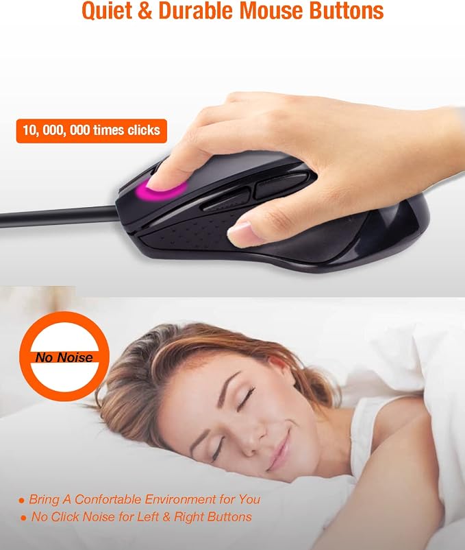 USB Type C Wired Mouse-Black