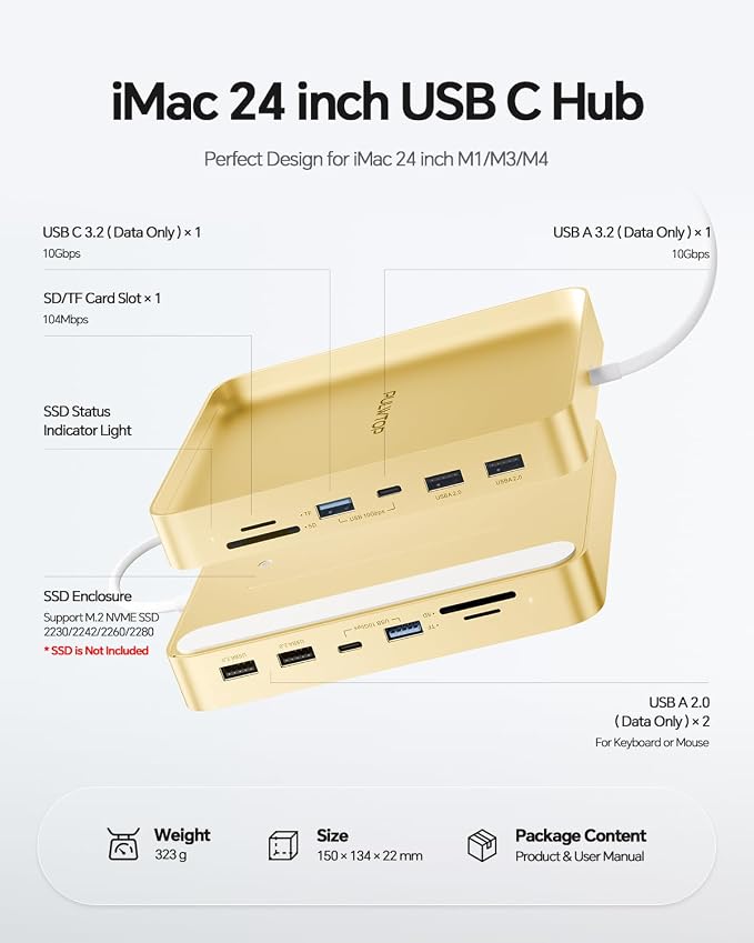 imac usb c hub-yellow