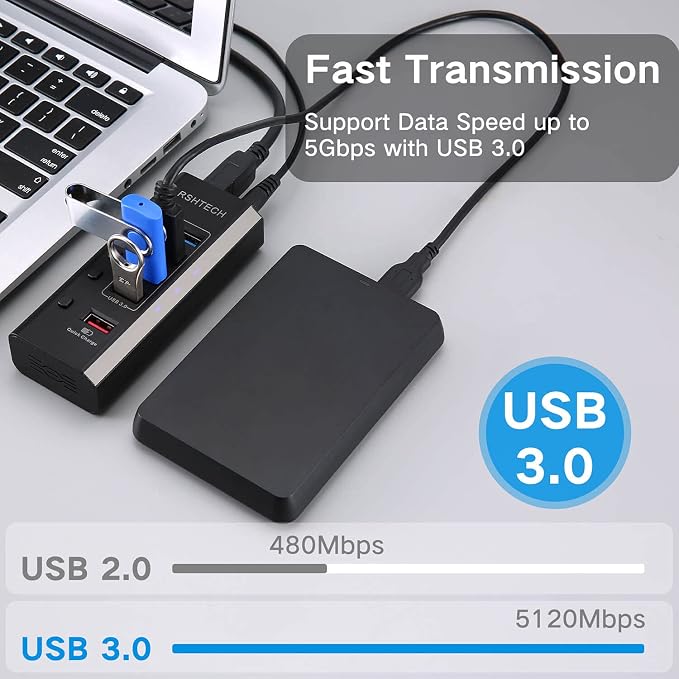 5-Port USB Hub Black