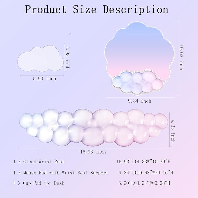 3pcs Gel Blue Pink