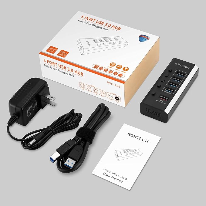 5-Port USB Hub Black