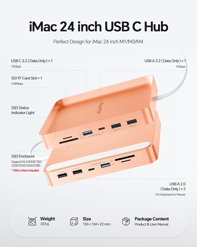 imac usb c hub-orange