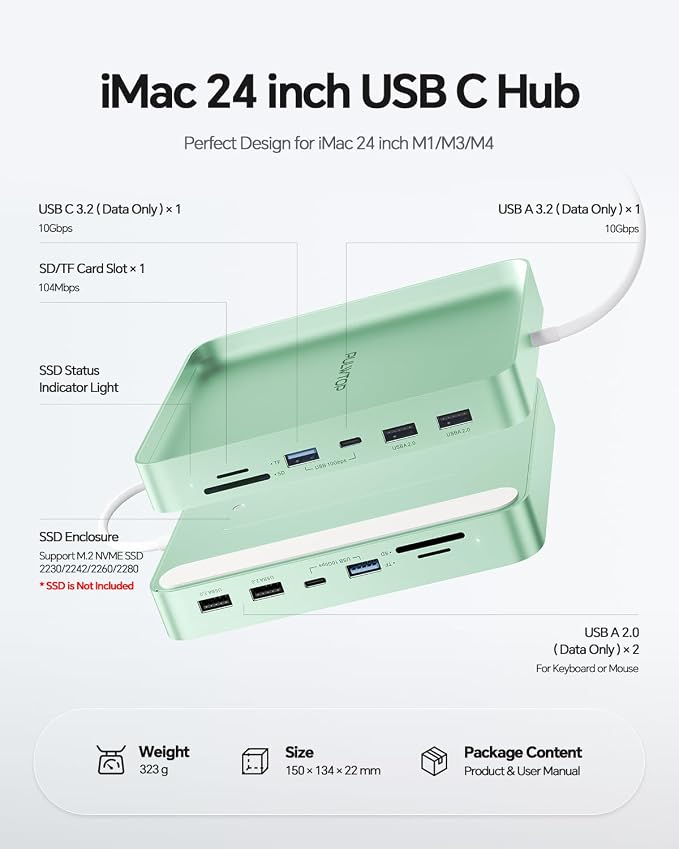 imac usb c hub-green