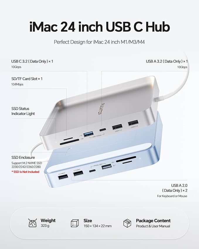 imac usb c hub-sliver