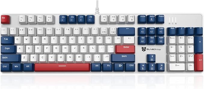 Blue Switch Blue & White & Red Combo Color