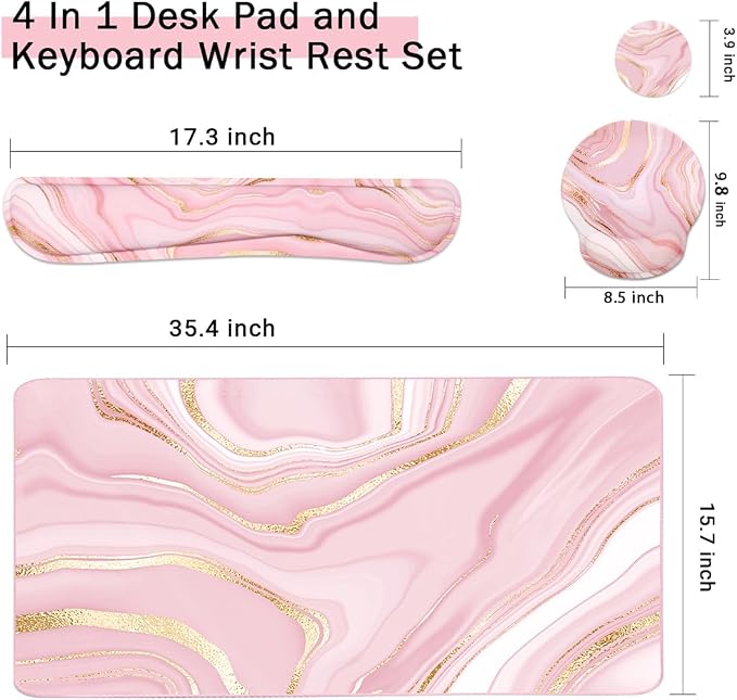 4 Pcs Pink Marble