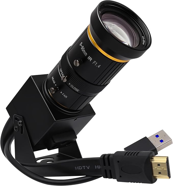 4K 60fps Camera with 5-50mm Lens