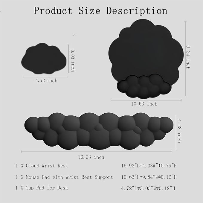 3pcs Leather Black