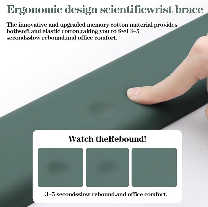 Set of 2 (Keyboard Rest + Mouse Rest) Green