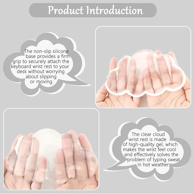 4pcs Clear Cloud White