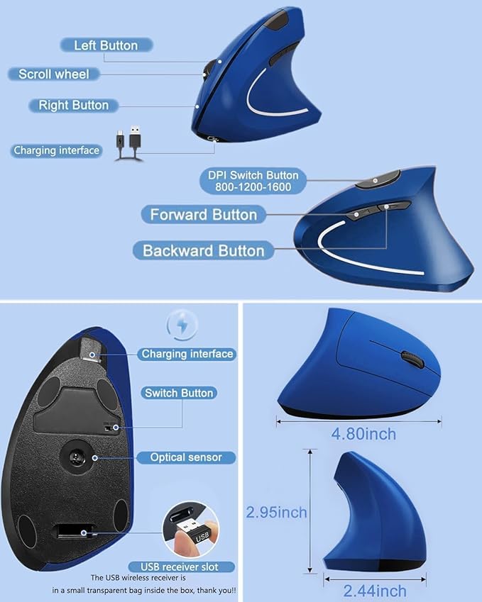 Blue - Right hand - rechargeable