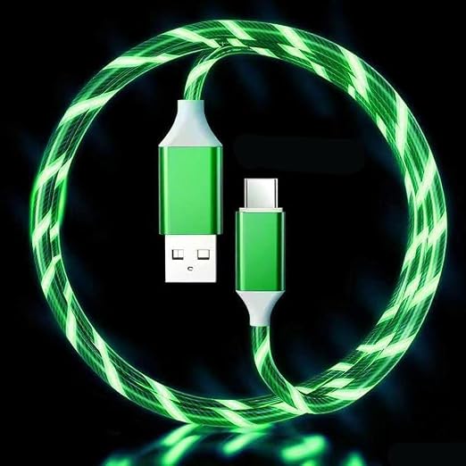 USB A TO C Lighted Up Green